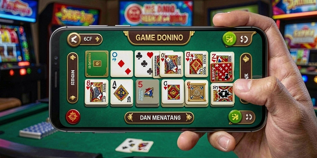 Tampilan gameplay seru dan interaktif dari 6CF dalam permainan Domino.