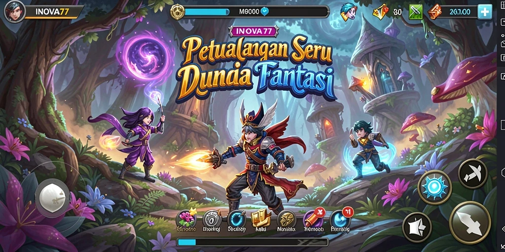 Tampilan gameplay INOVA77 yang memukau dan penuh aksi petualangan.