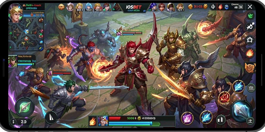 Tampilan aksi seru di game MOBA IOSBET.