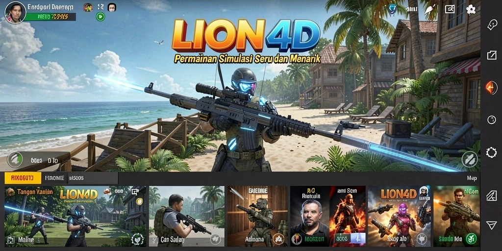 Screenshot gameplay LION4D yang menunjukkan karakter dan lingkungan virtual.