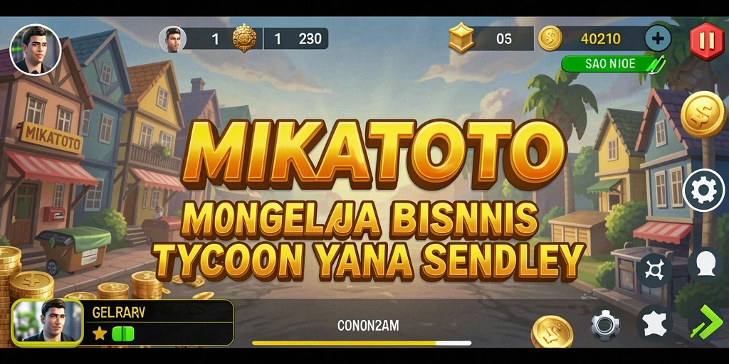 Screenshot gameplay MIKATOTO menunjukkan keseruan mengelola bisnis Tycoon.