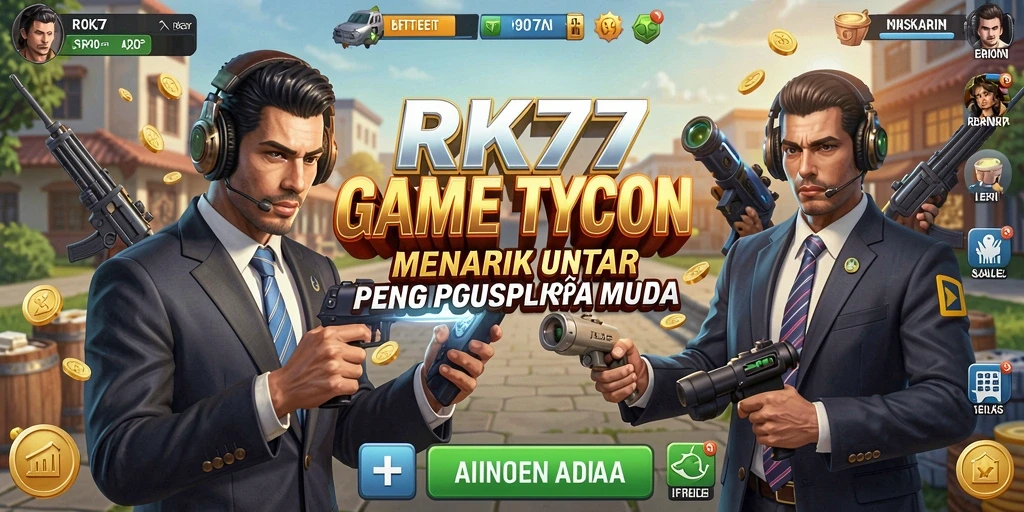 Tampilan gameplay RK77 yang menarik dengan elemen Tycoon yang mendalam.