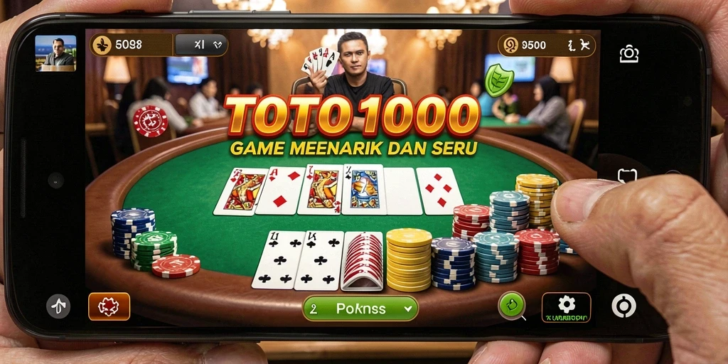 Tangkapan layar TOTO1000 menampilkan gameplay seru permainan poker.