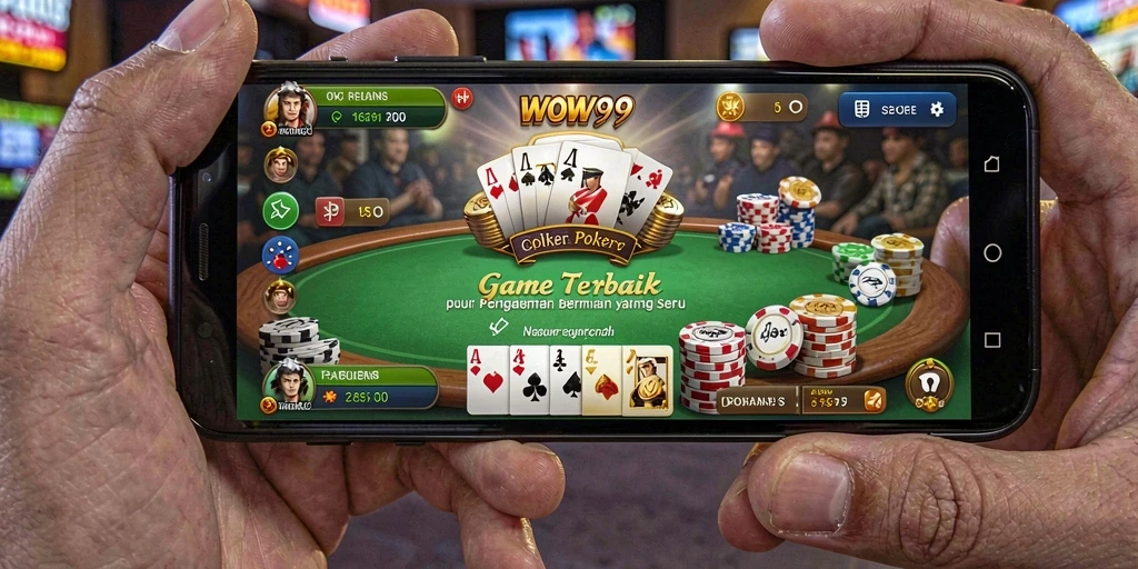 Screenshot gameplay WOW99 menampilkan suasana Poker yang mendebarkan.